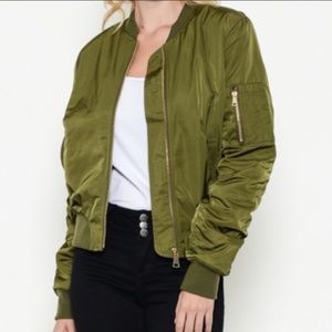 Olive green bomber jacket